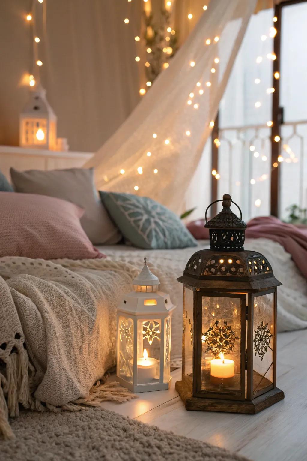 Dim illumination leads to a magical, woodland-like ambiance.