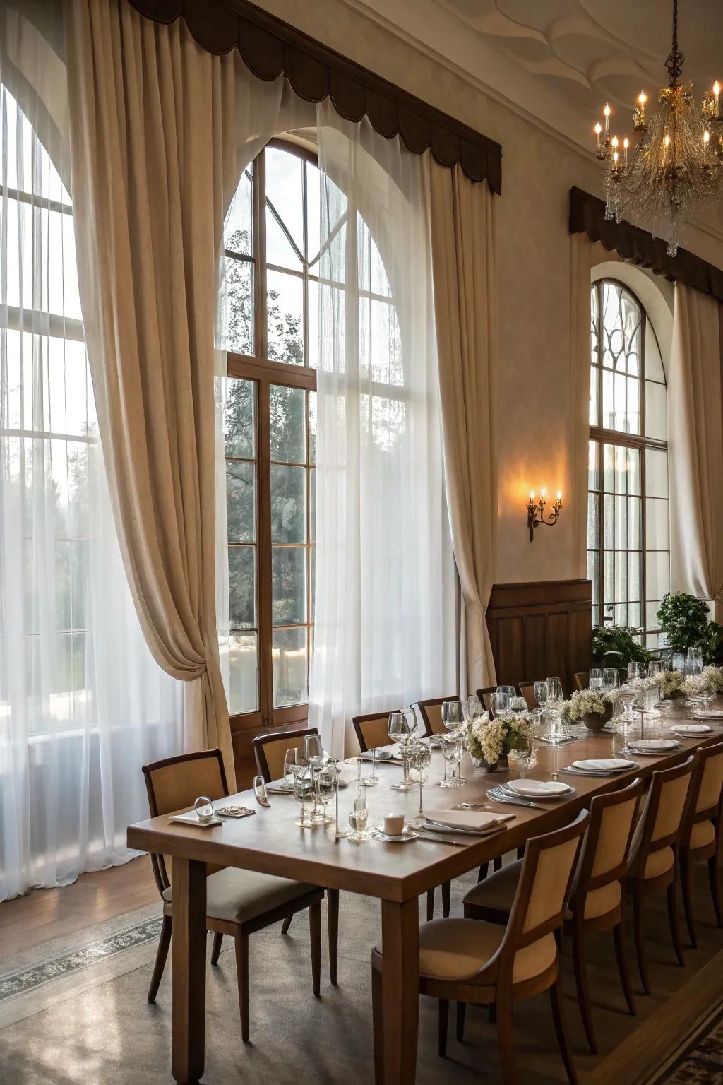 Natural illumination enhances the brightness and atmosphere of your dining space.