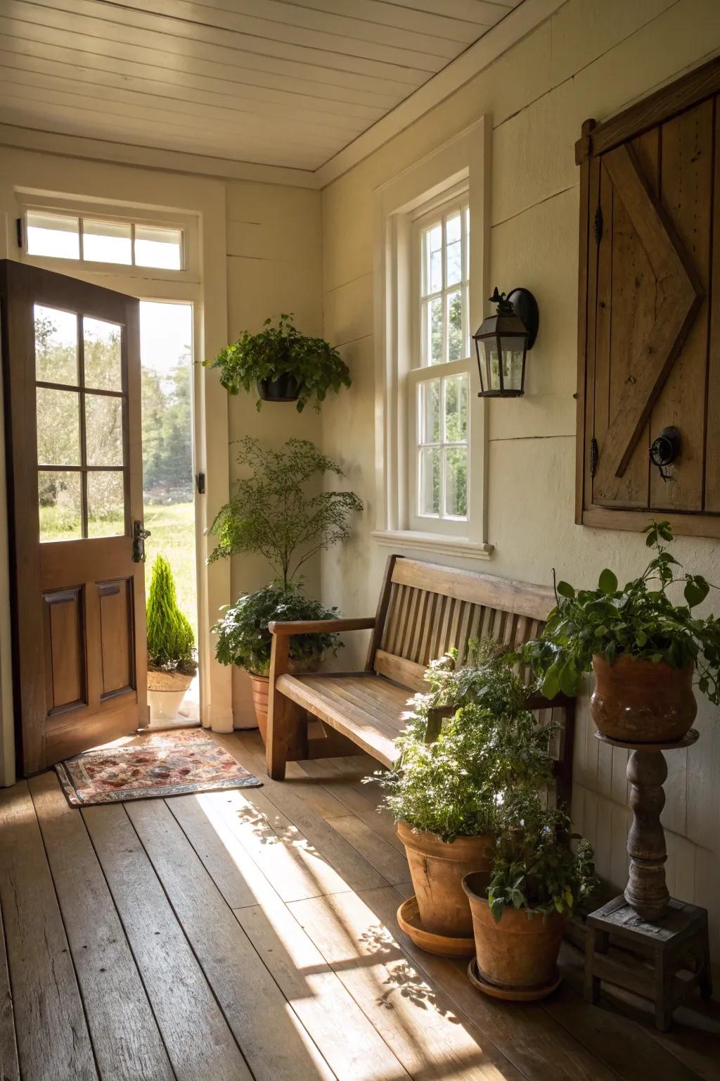 Greenery adds a vibrant element.