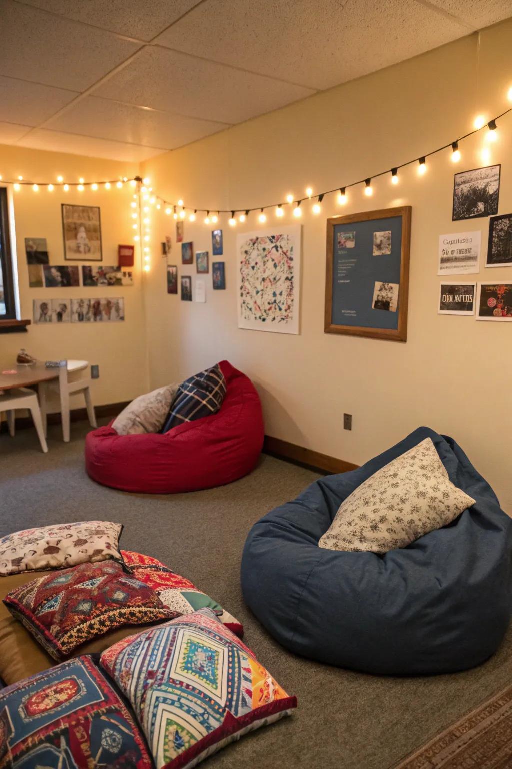 A relaxation spot is great for chilling with friends.