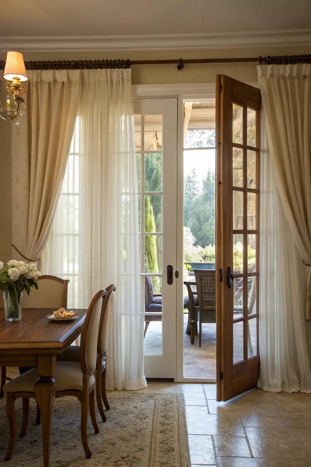 Layered curtains add depth and versatility to your decor.