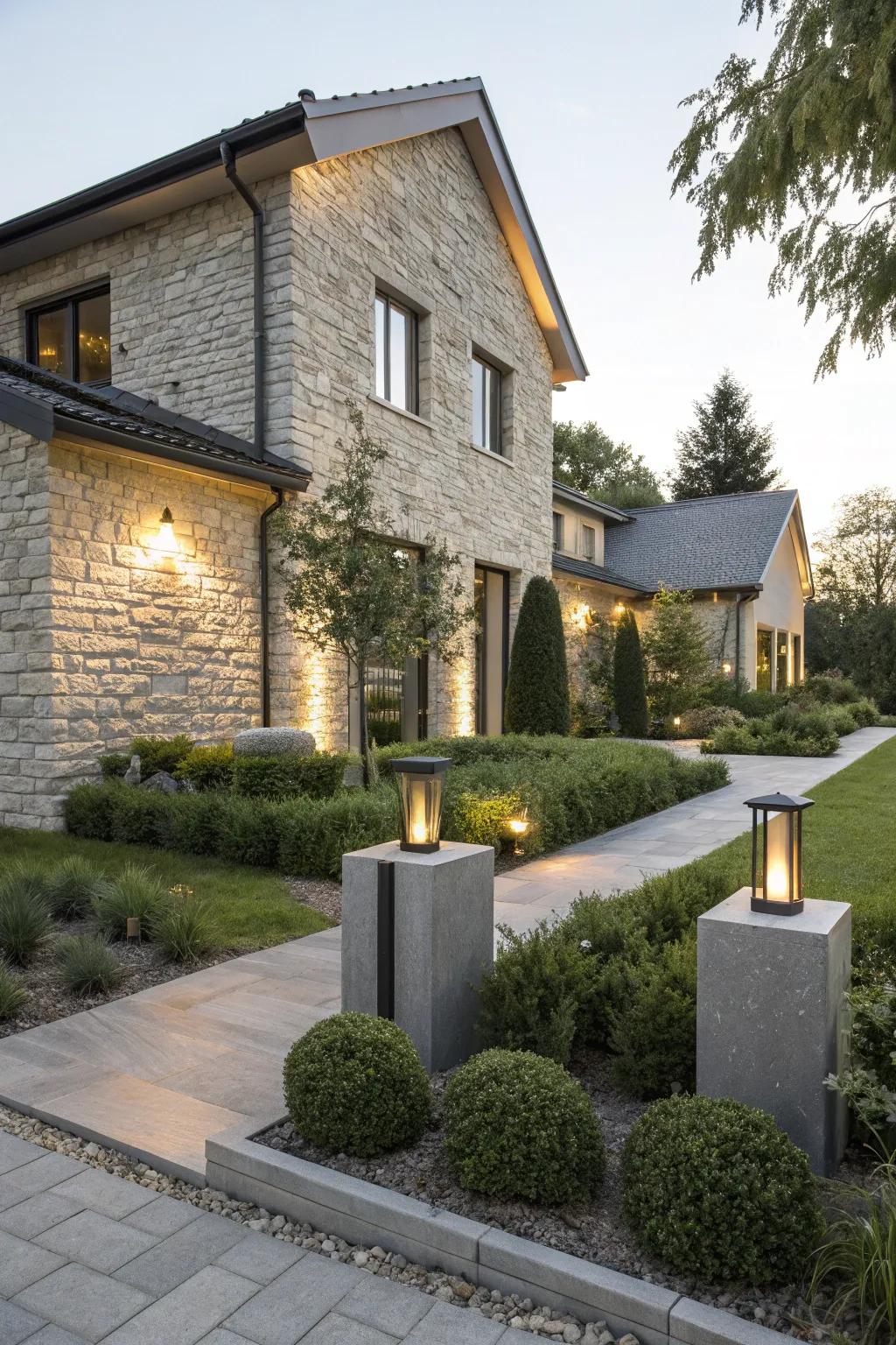 Stone facades lend an element of sophistication to any home.