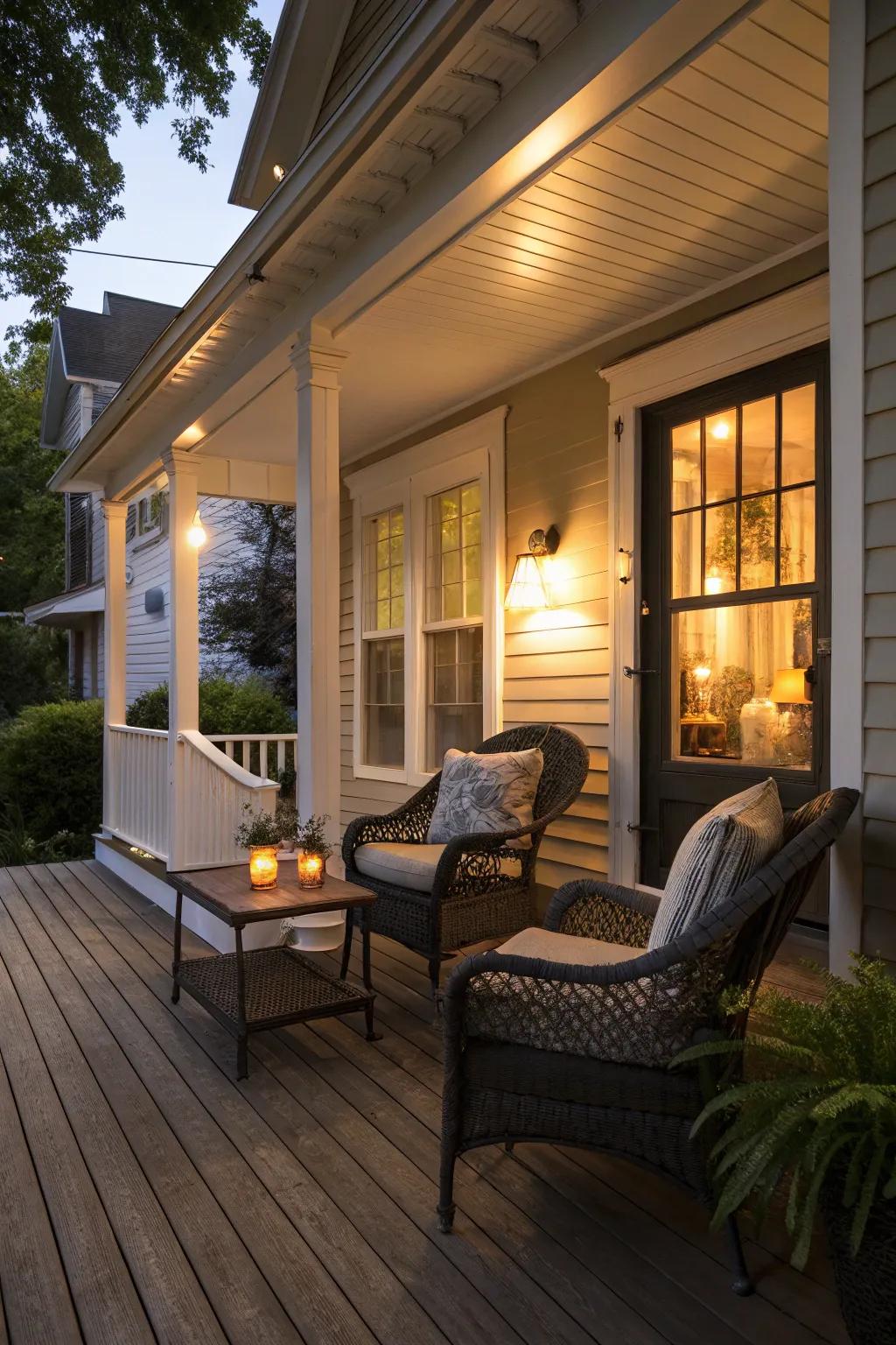 Relax and unwind with soft lighting and seating.