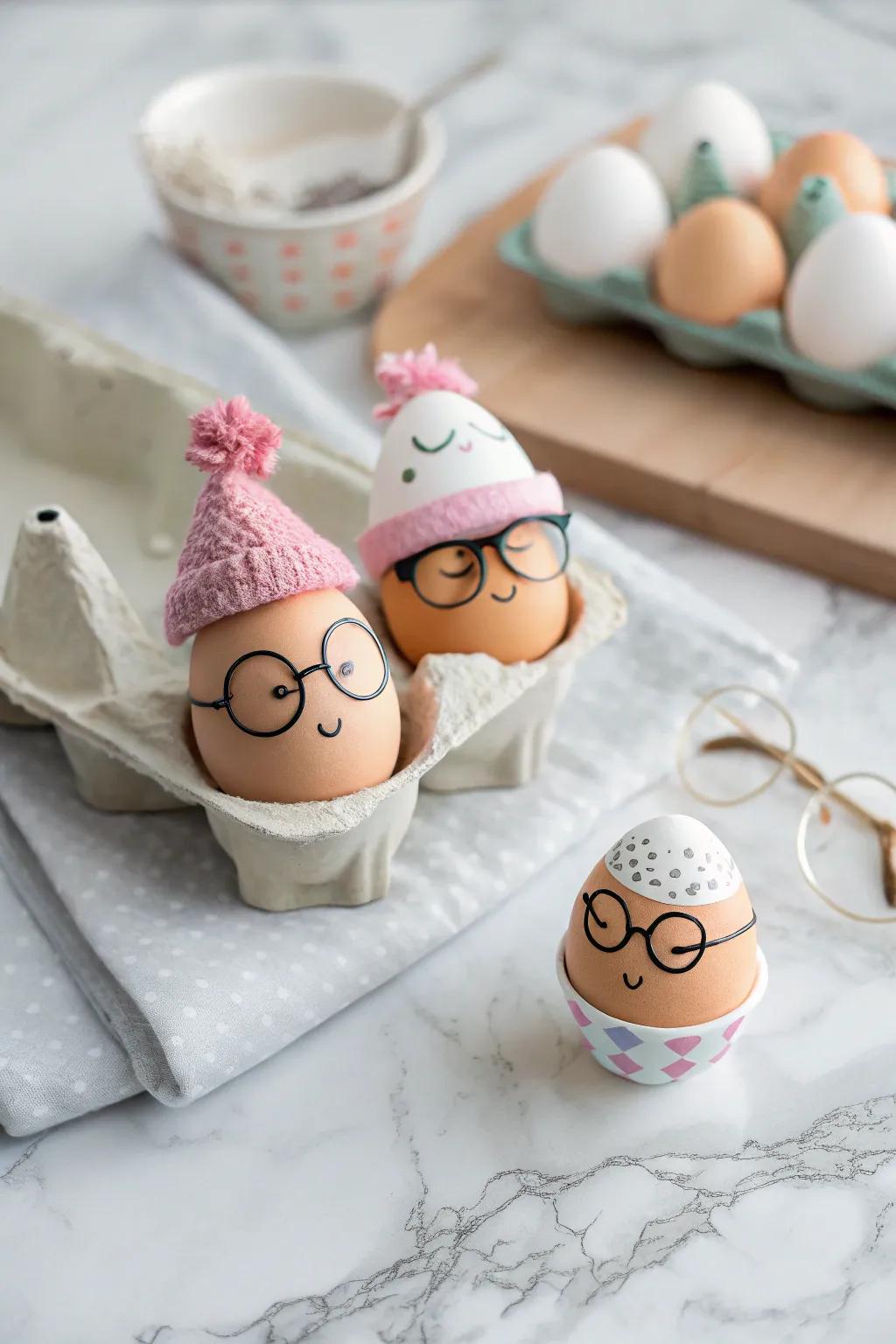Eggs with character, because of fun extras.