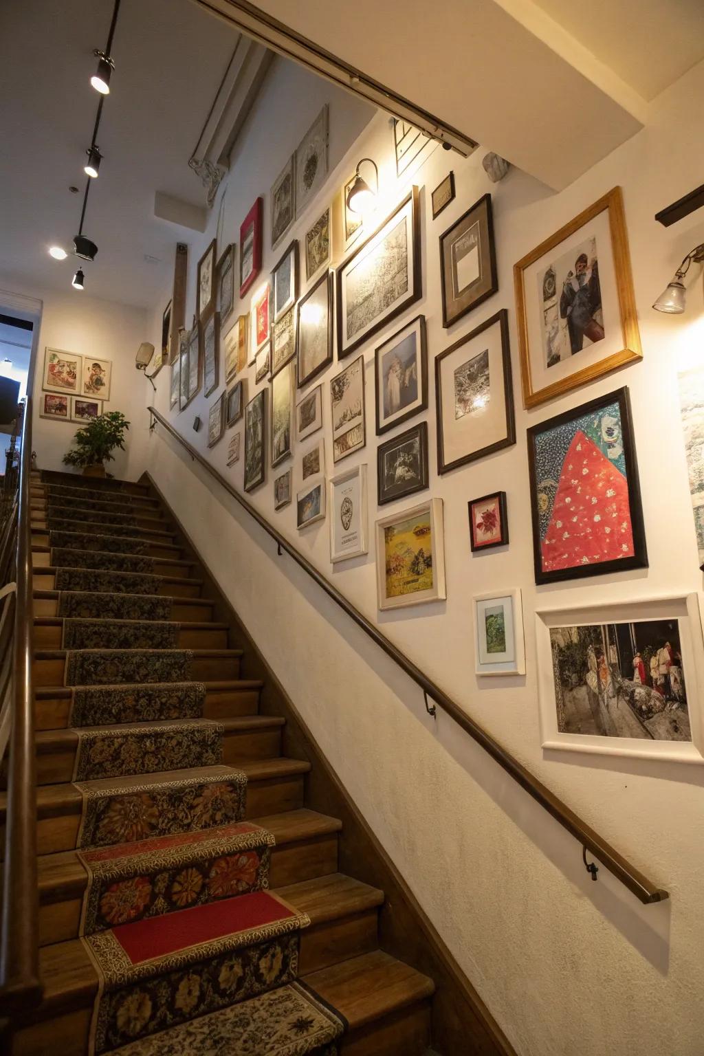 The synthesis of artistry and personal photos generates a vibrant display.
