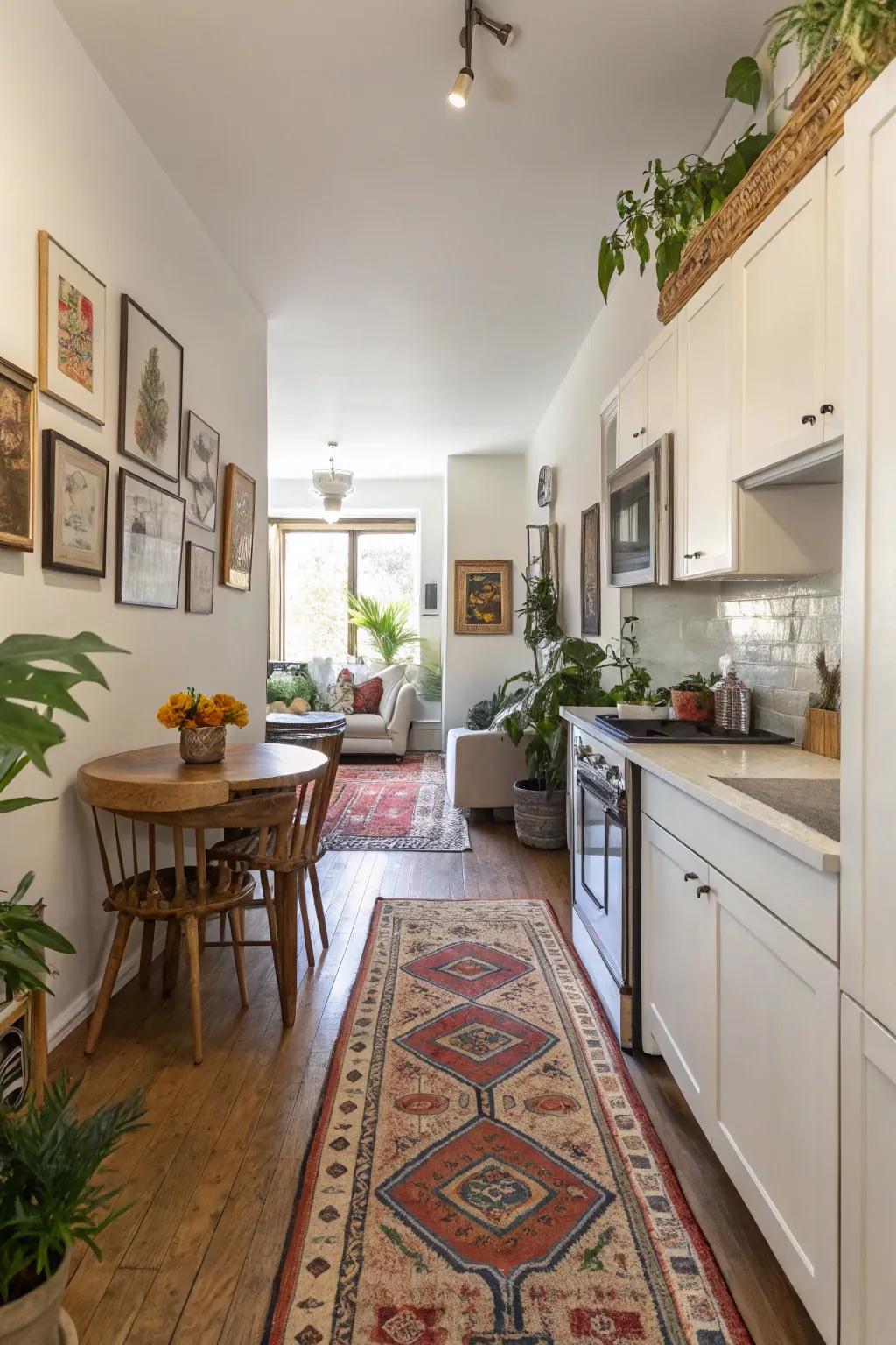 Decorative touches enhance the character of spaces that are connected.