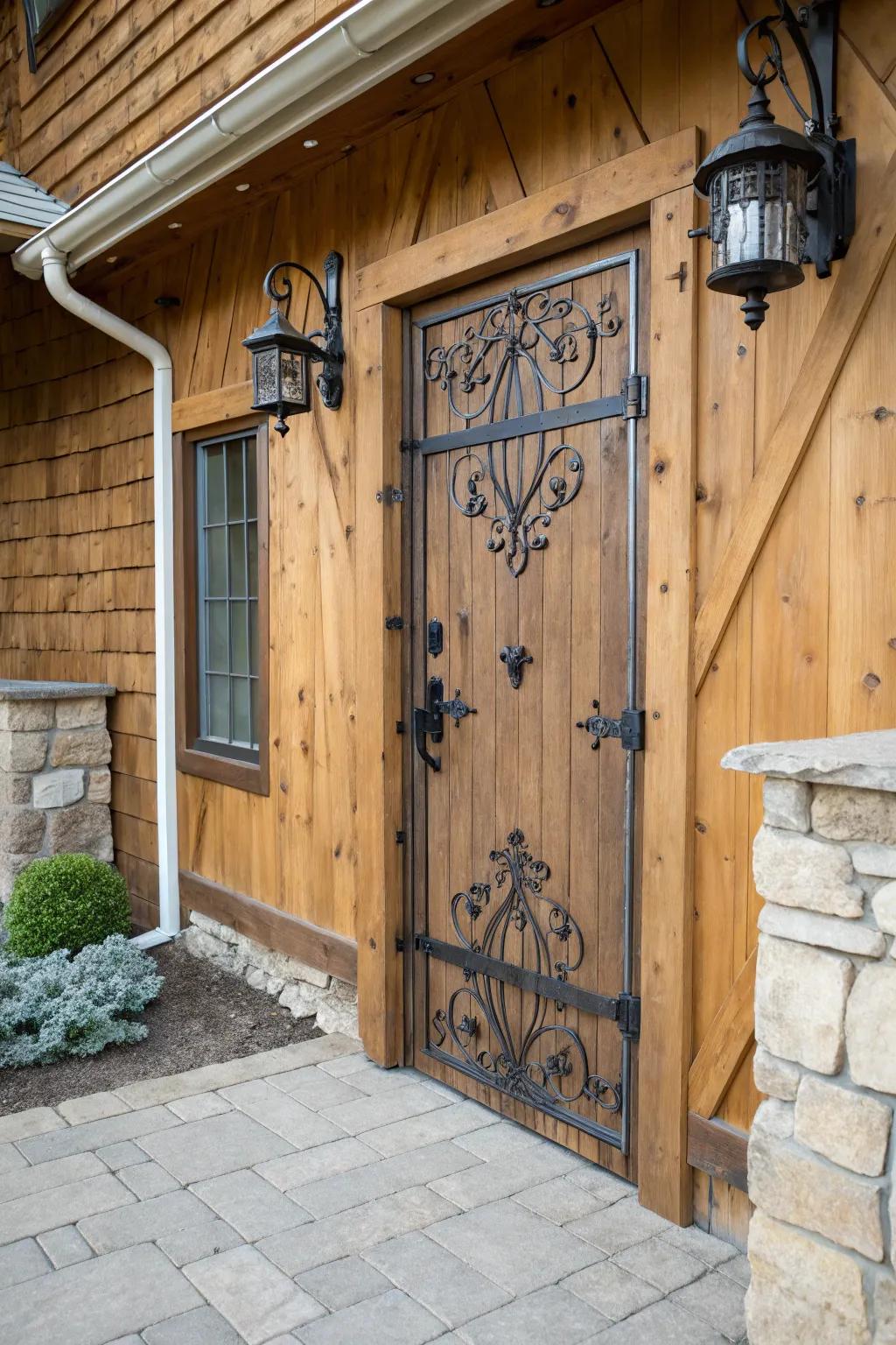 Wrought iron details add a touch of classic charm.