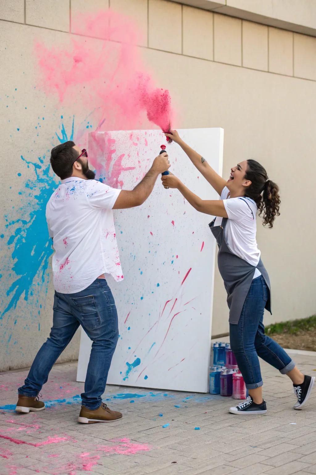 An artistic paint scattering that doubles as a keepsake.