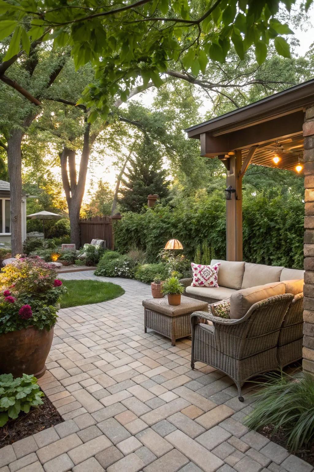 Patio spaces turn your garden into an outdoor living space.