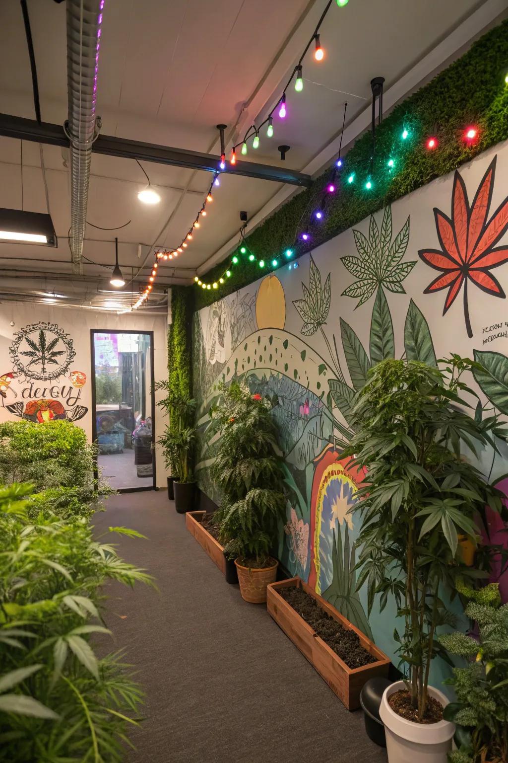 Artistic decor can transform your grow room into an aesthetic oasis.