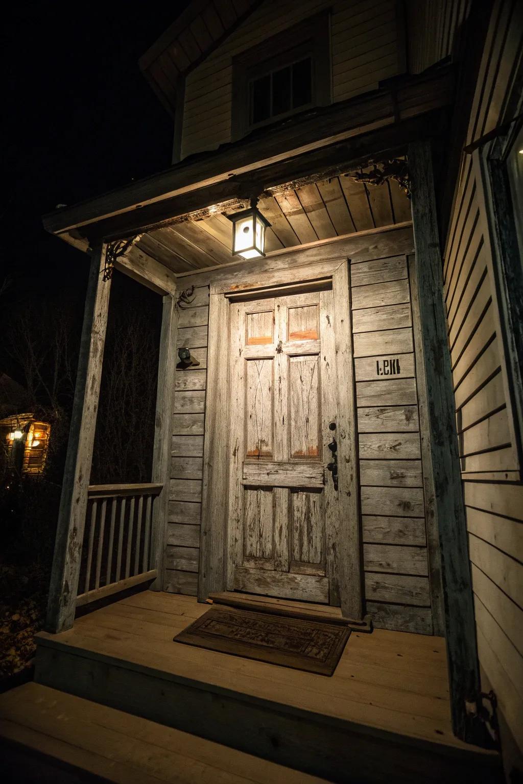 Transform your door into a phantom house using inventive paintwork.
