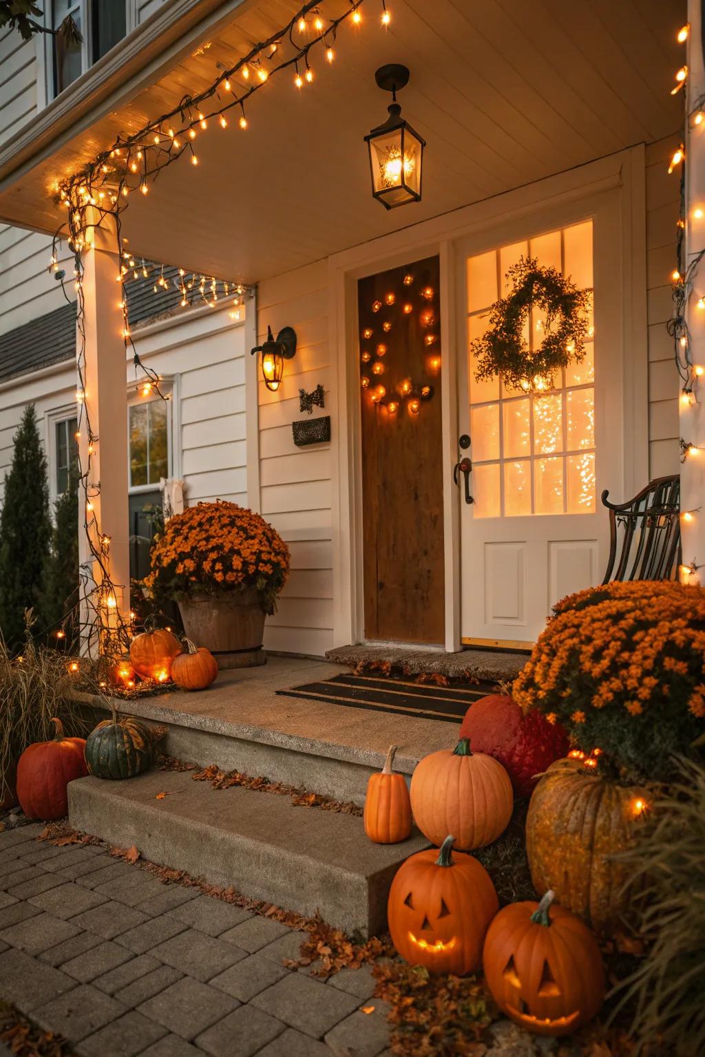 Build a pleasant greeting via a festive entryway.