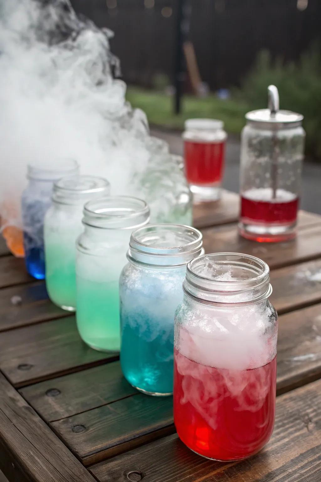Form an eerie apothecary arrangement to captivate your visitors.