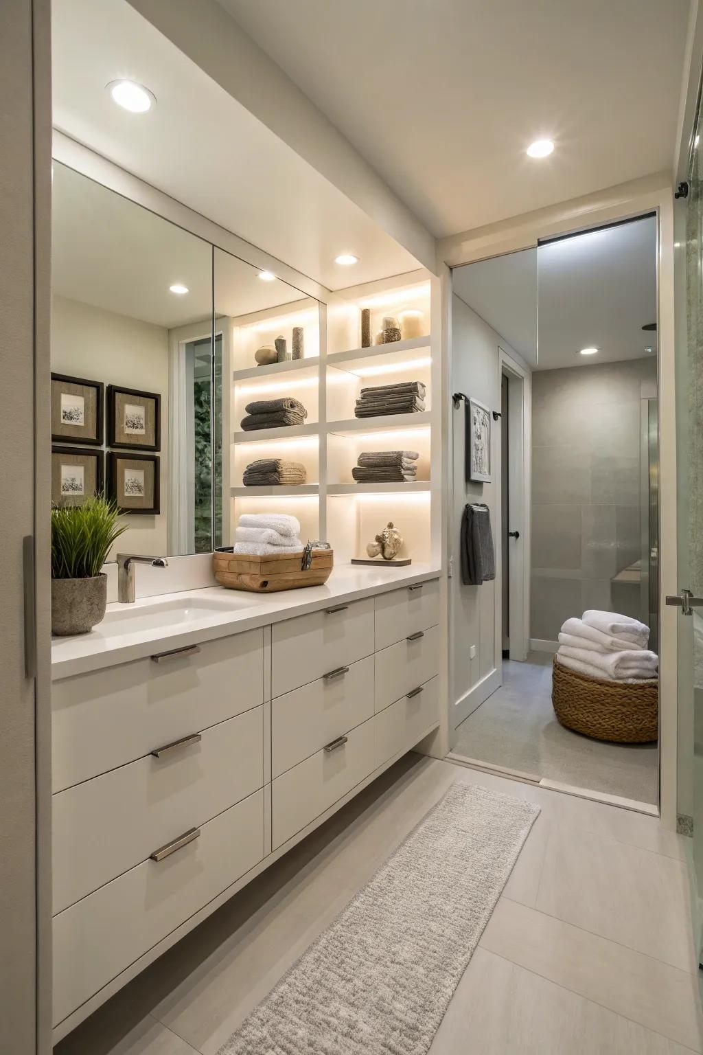 Efficient storage helps keep your bathroom organized and functional.