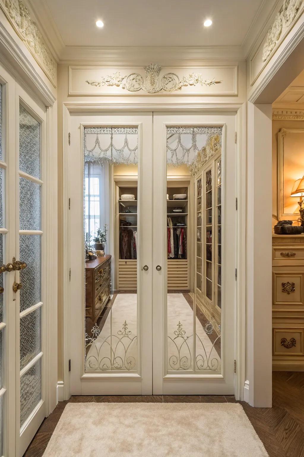 Introduce timeless style using European-style closet panels.