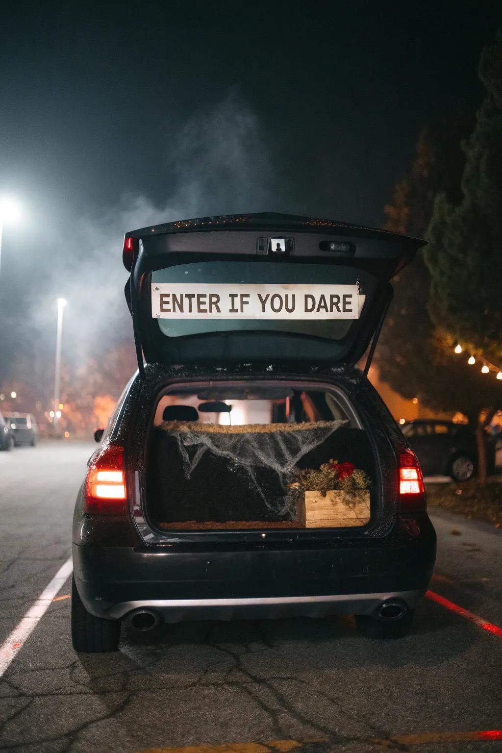 Pique the interest of visitors with spooky signs that invite or warn them.