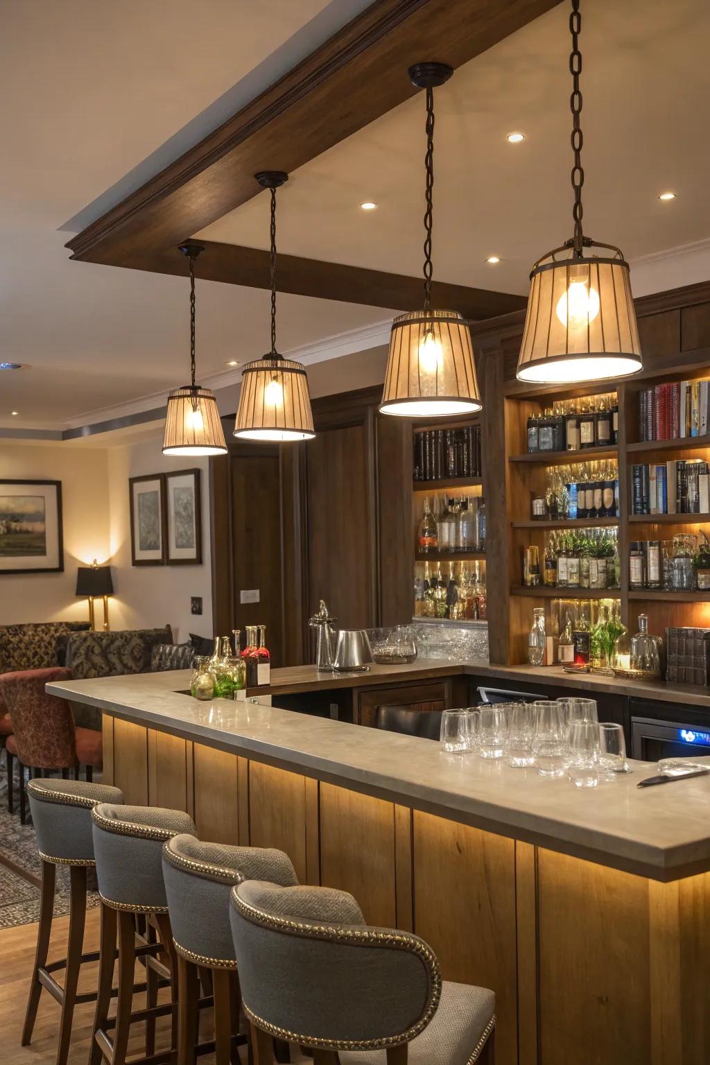 The right lighting can completely transform your home bar.