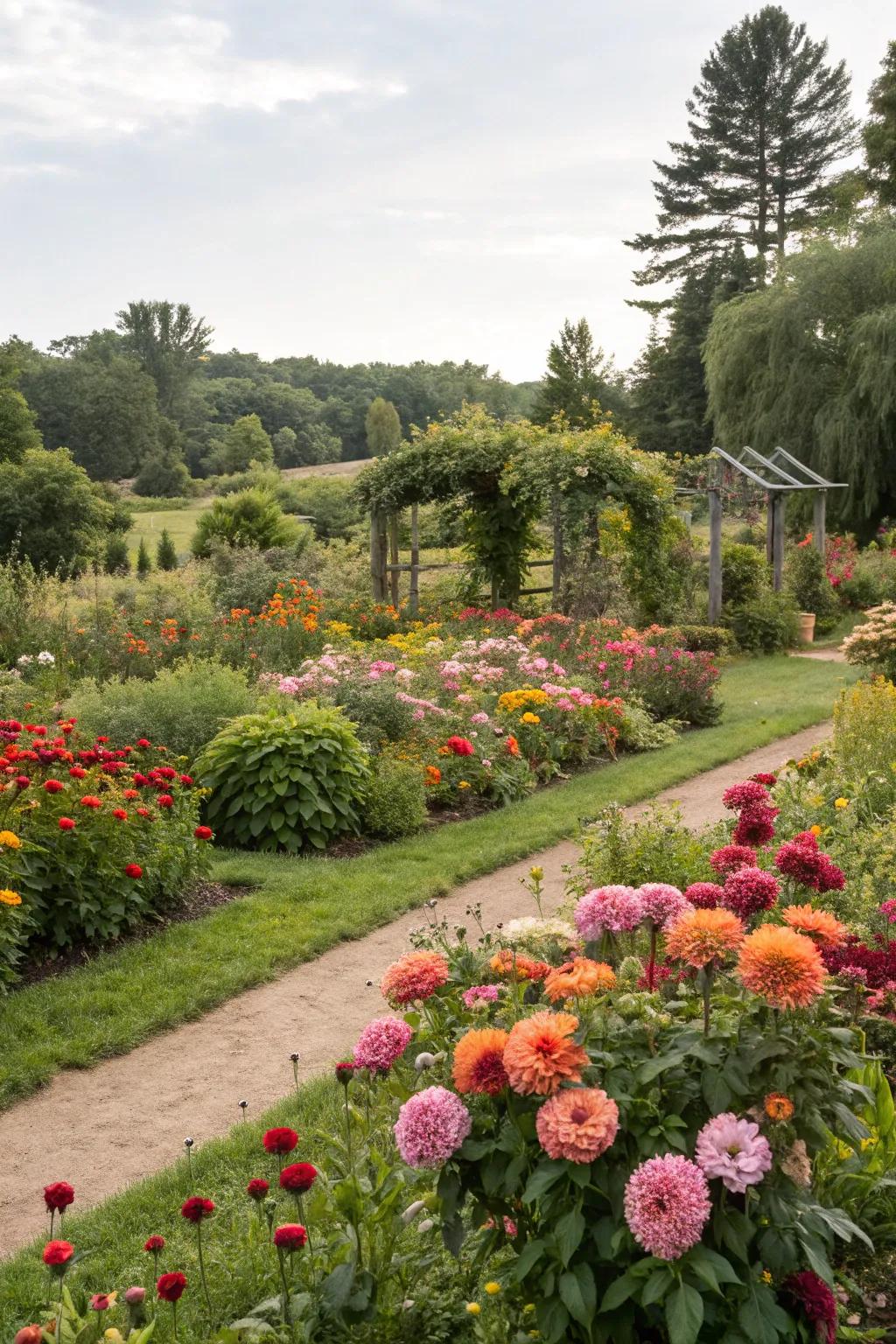 Seamlessly blend blossoms with exterior garden features.