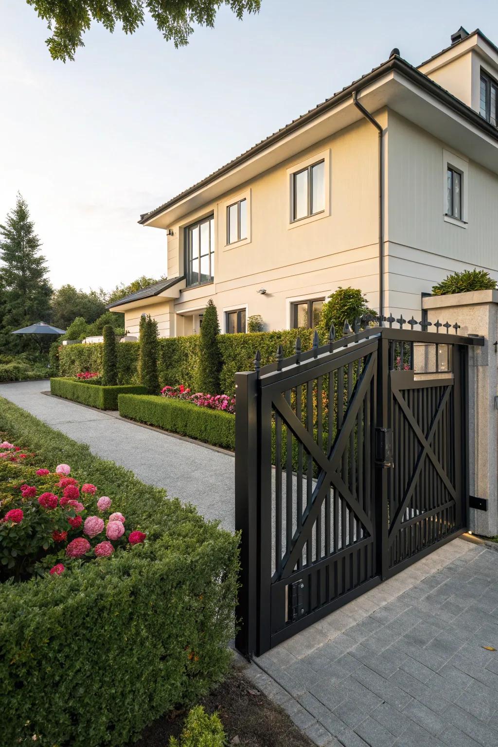 Black gates are the height of sophistication.