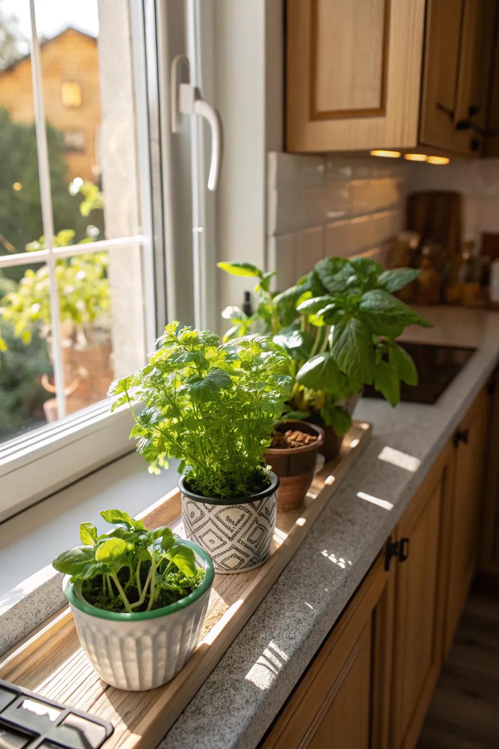 A mini garden that brings fresh tastes and green vibes into the home.