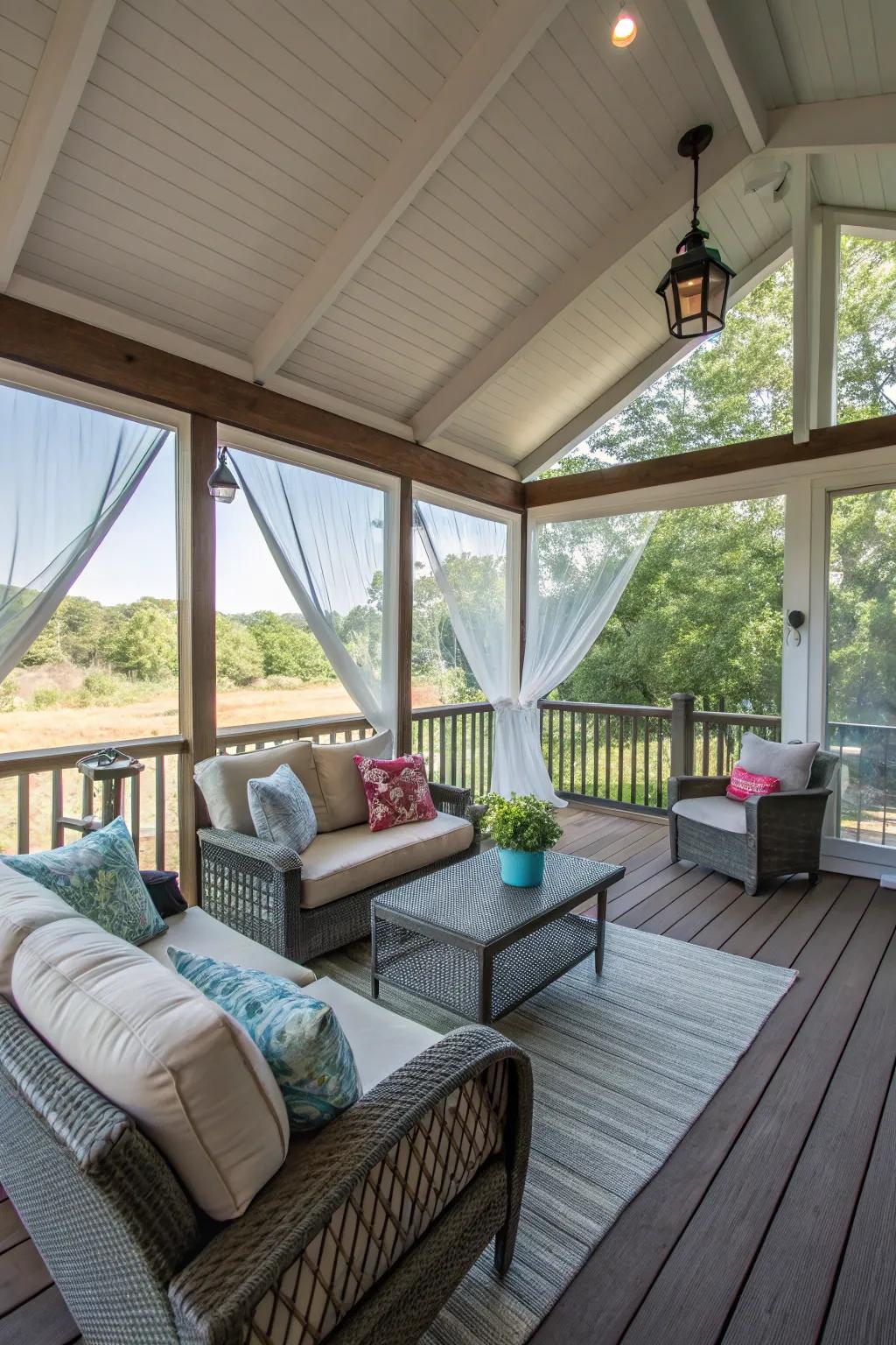 Screened-in patios provide year-round enjoyment for your deck.