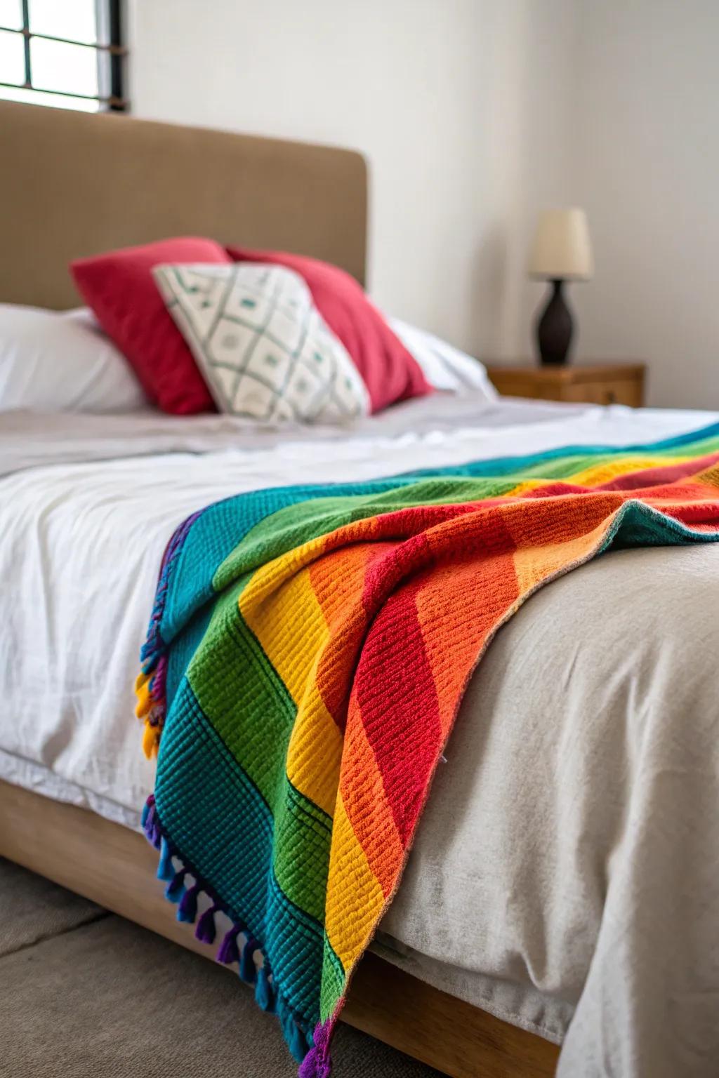 A throw blanket effortlessly boosts warmth and flair.