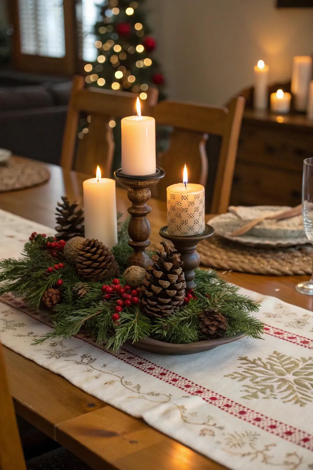 A table set for a magical Christmas dinner.