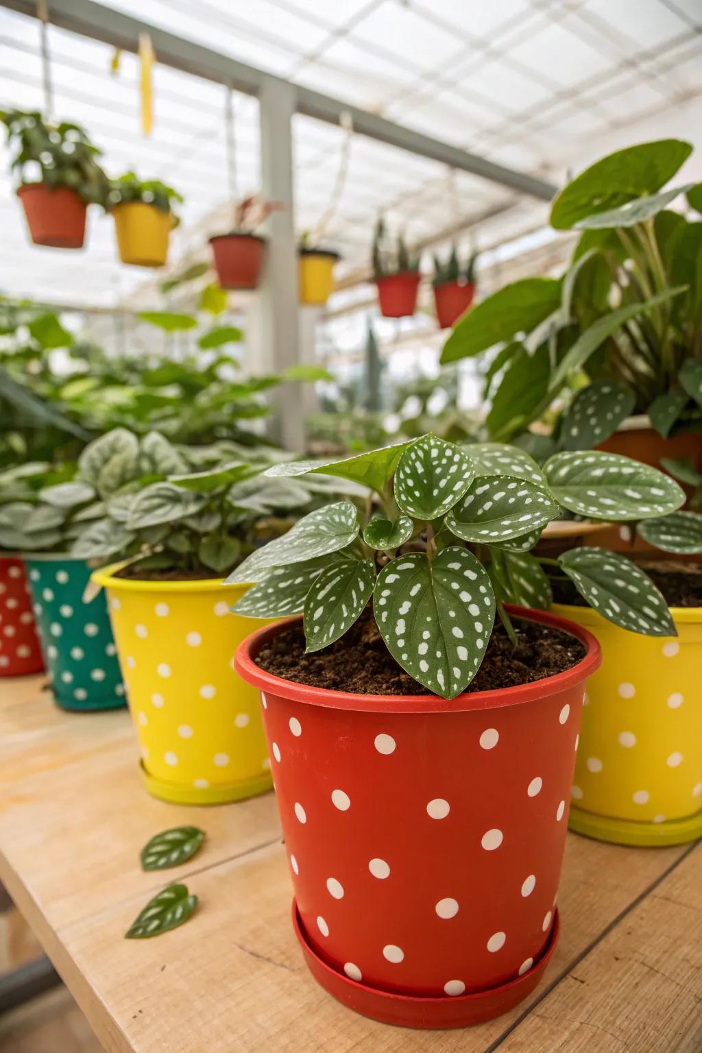 Illuminate your area with the playful spotted leaf plant.