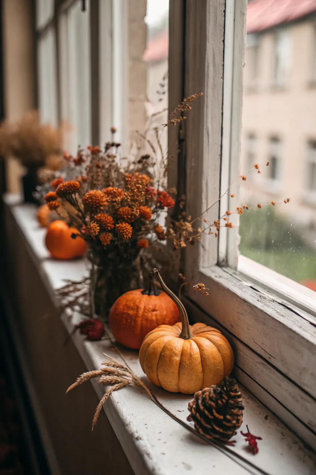 Celebrate the changing seasons with themed window sill decorations.
