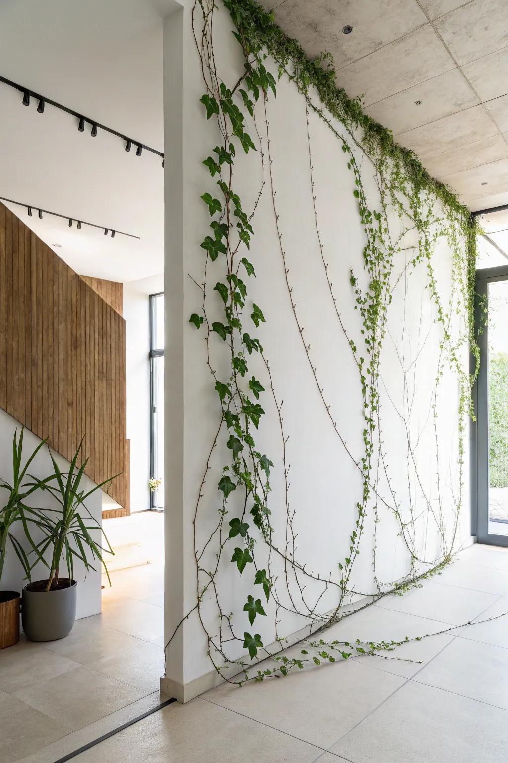 A minimalist ivy setting provides an effortlessly chic and subdued aesthetic.