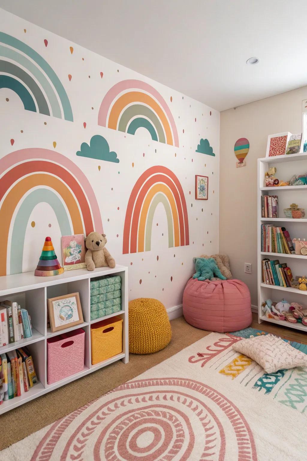 Layered colors and shapes result in a dynamic and captivating design.