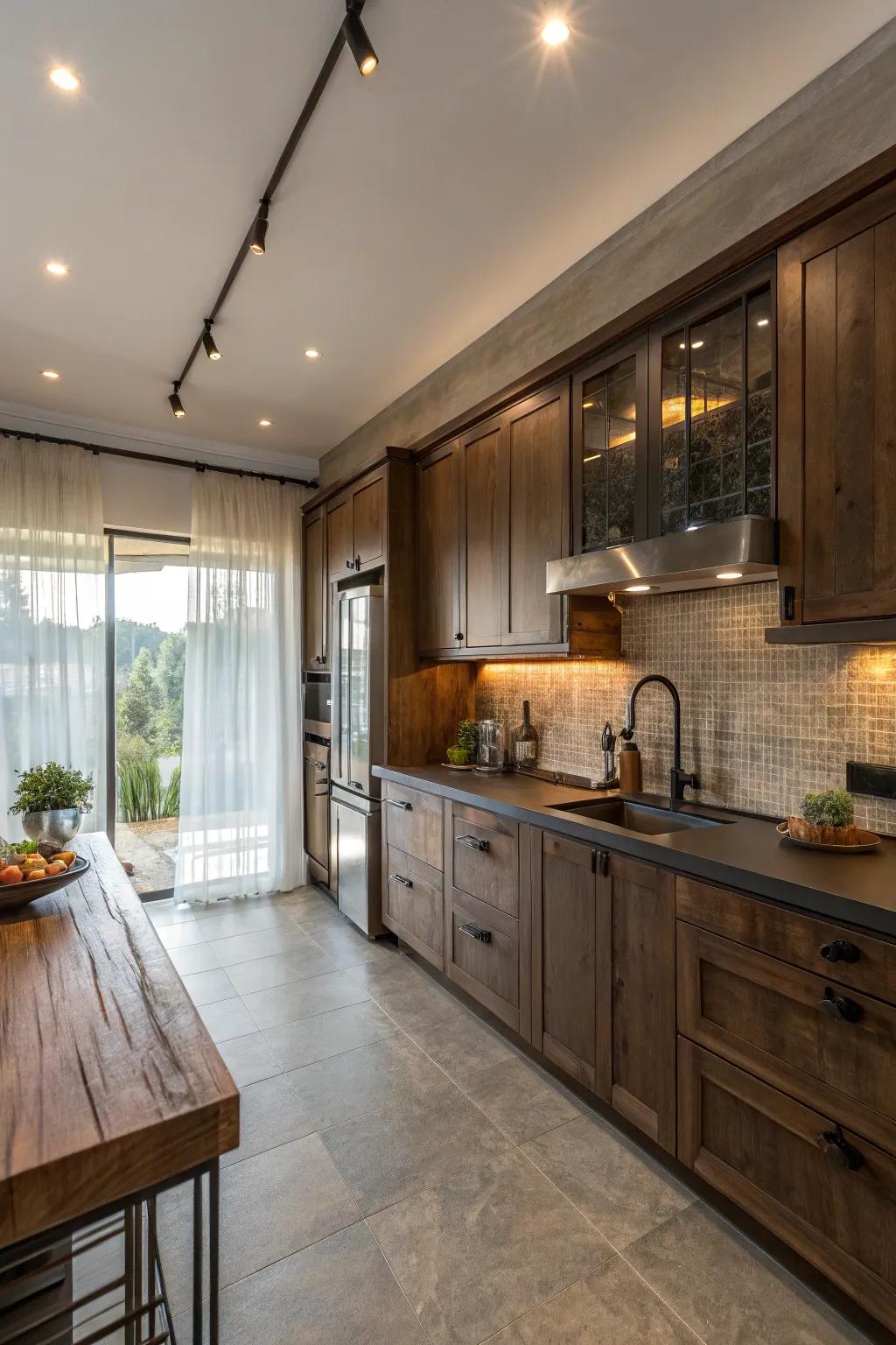 Mixed elements add visual interest to any kitchen.