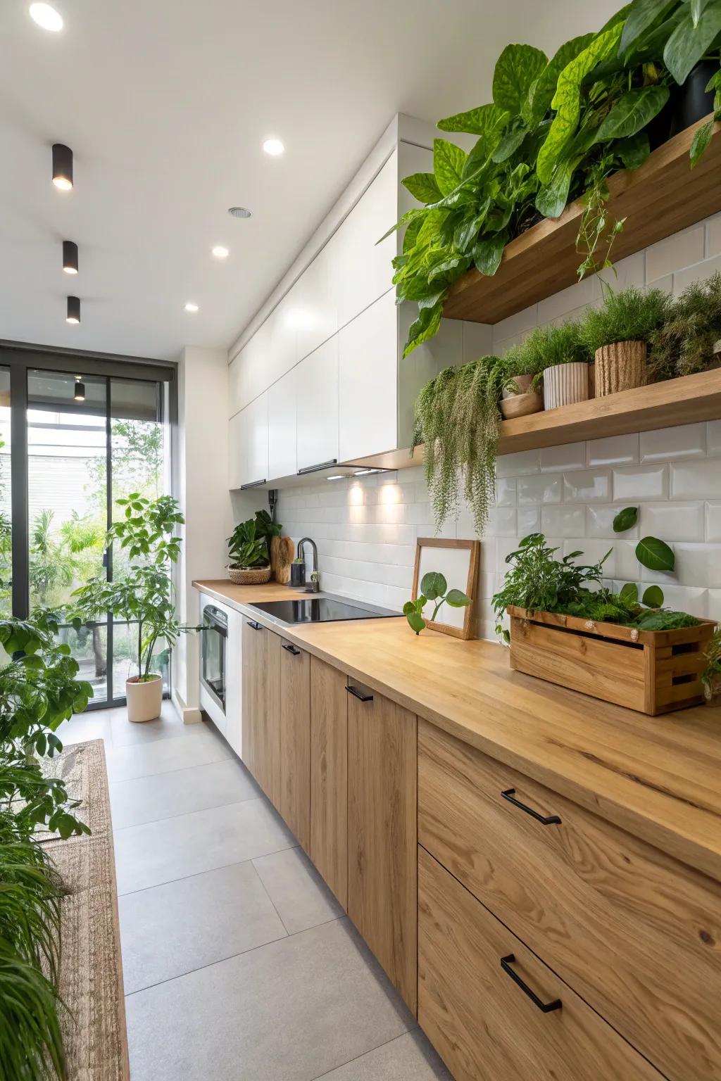 Natural wood elements provide warmth and a touch of nature.