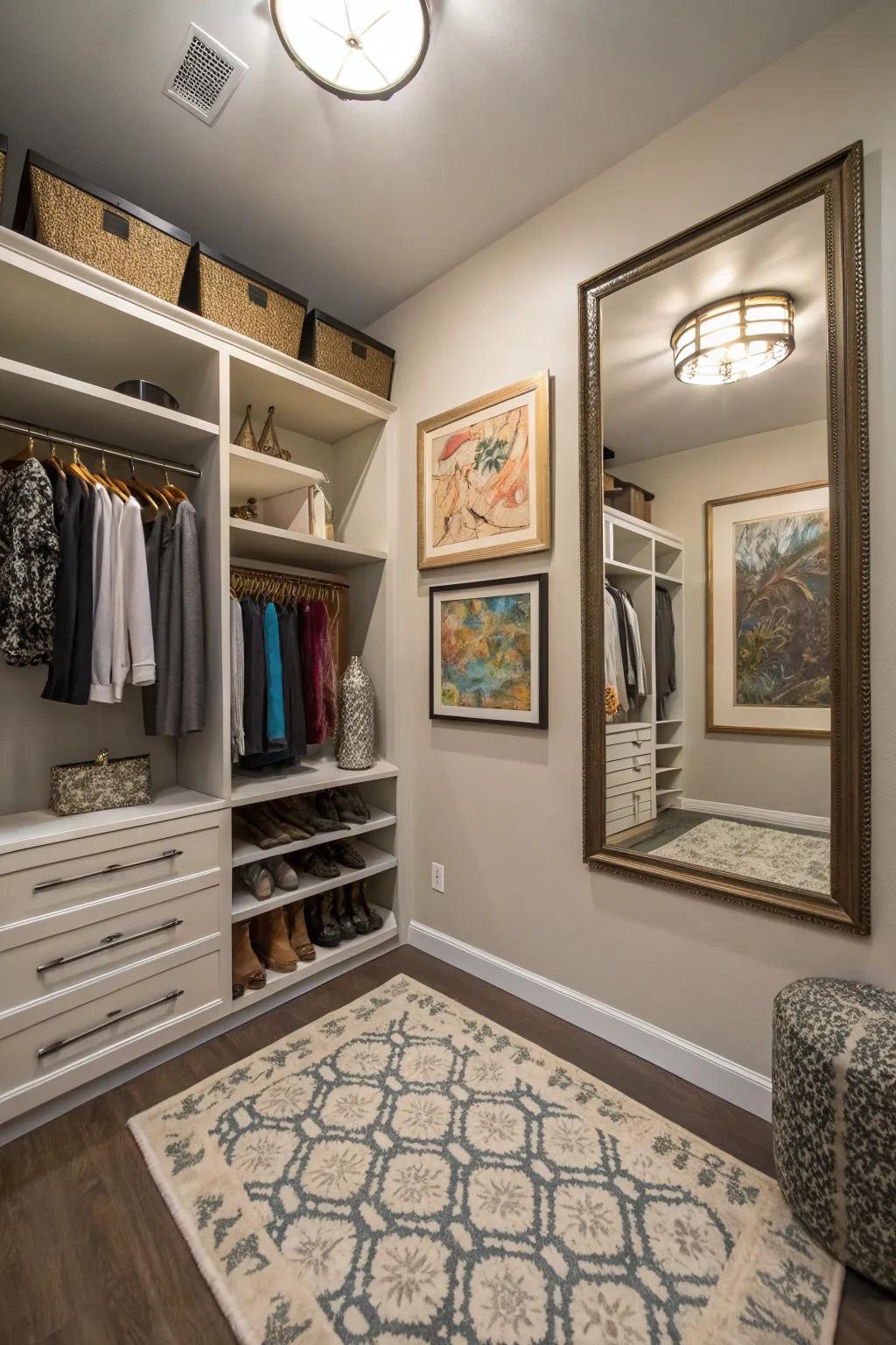Ornamental pieces personalize and enhance your closet space.