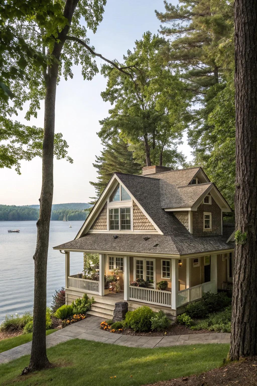 A classic sloping roof design for enduring beauty.