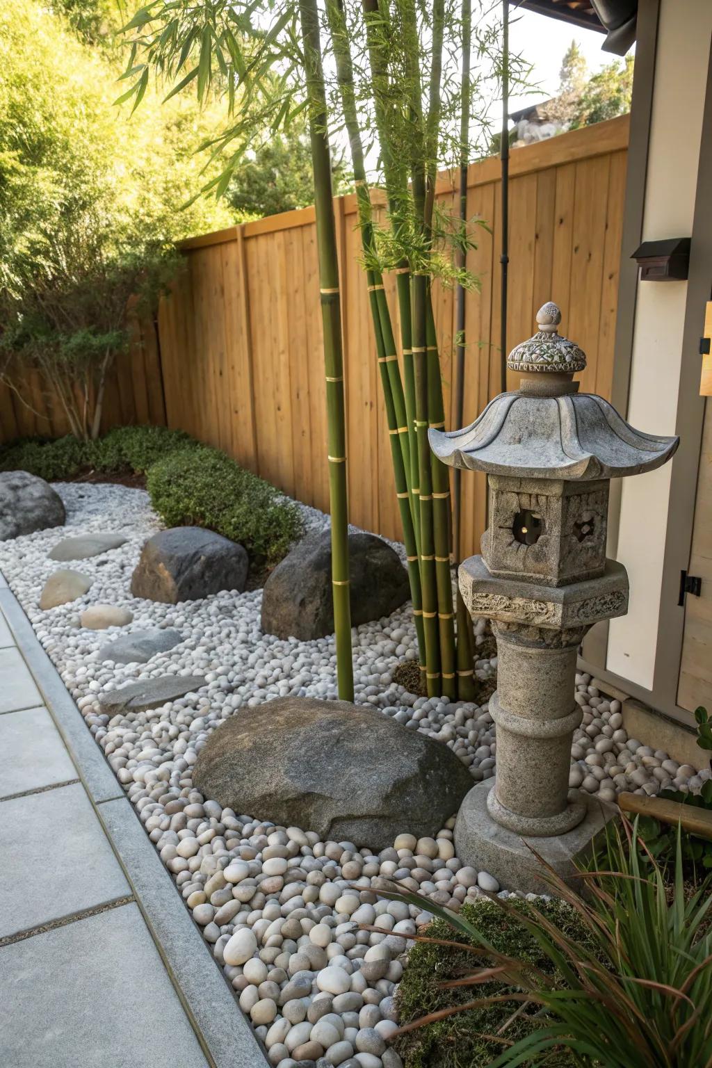 A Zen corner garden brings peace and balance to your space.