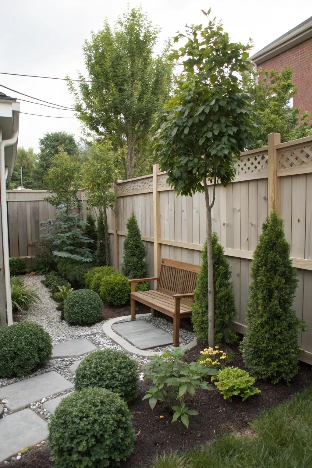 Flora and bushes add framework and seclusion to your outdoor spot.