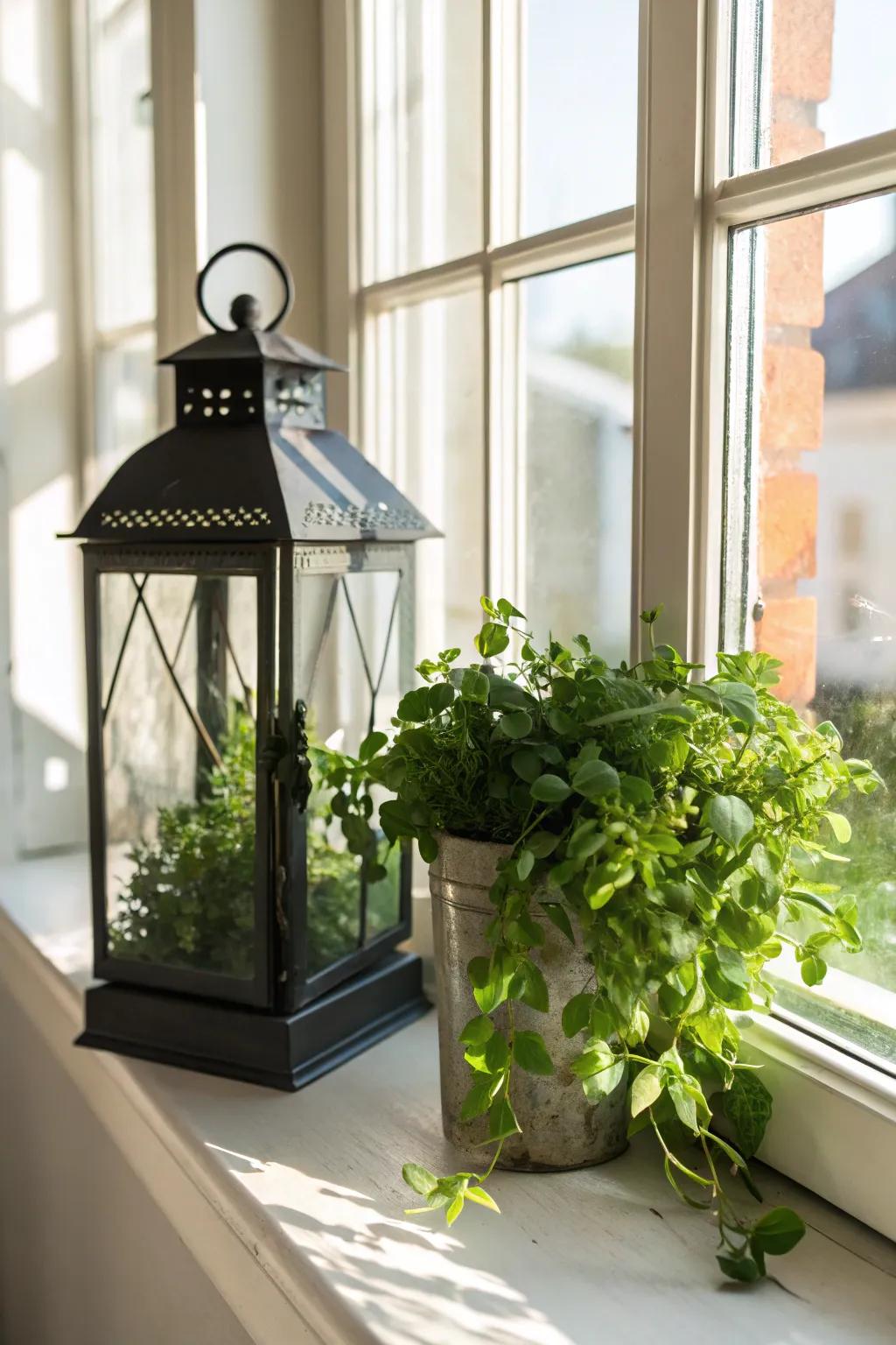 Convey freshness to your decorations utilizing lanterns brimming with flora.