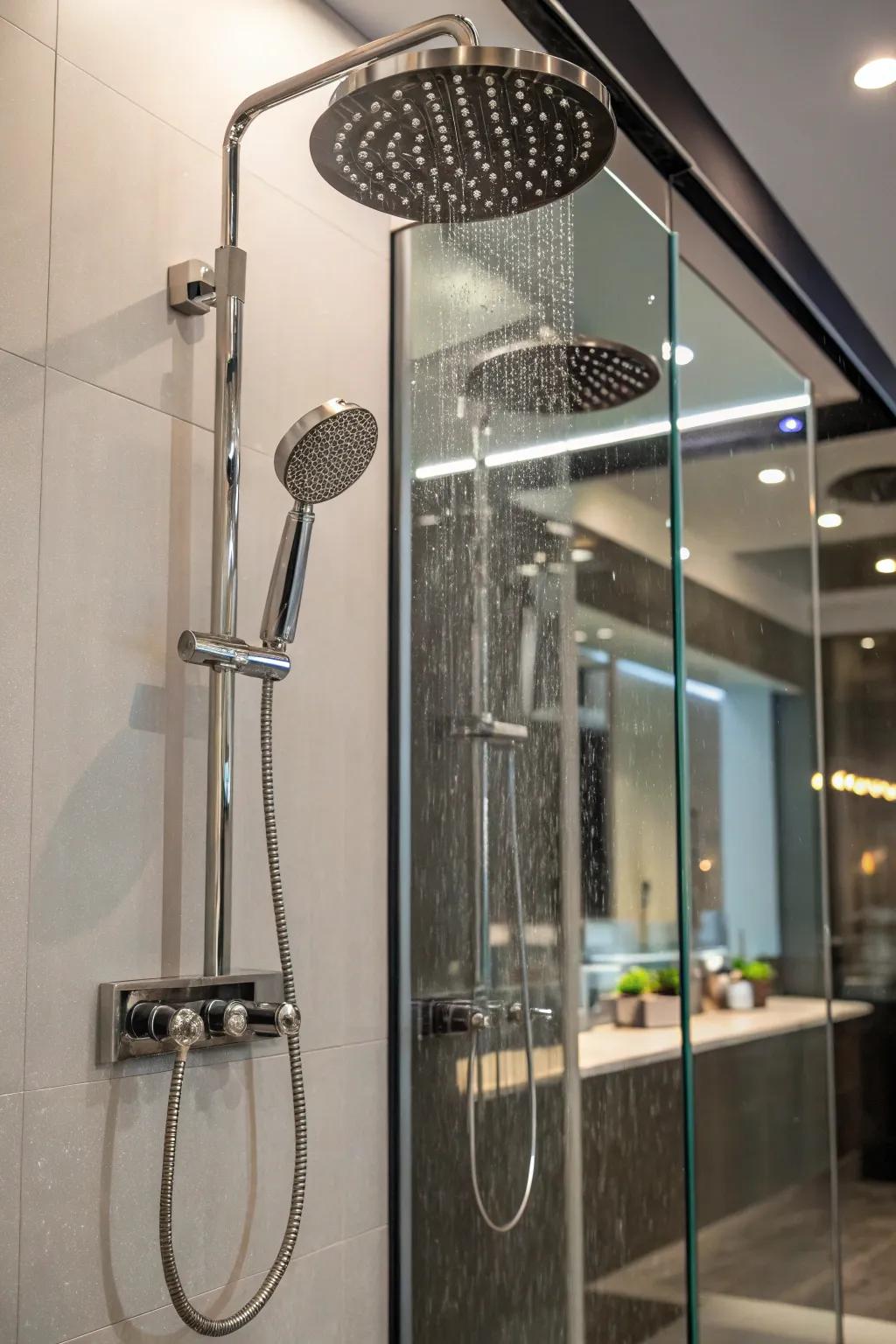 Several showerheads make for a luxury spa experience.