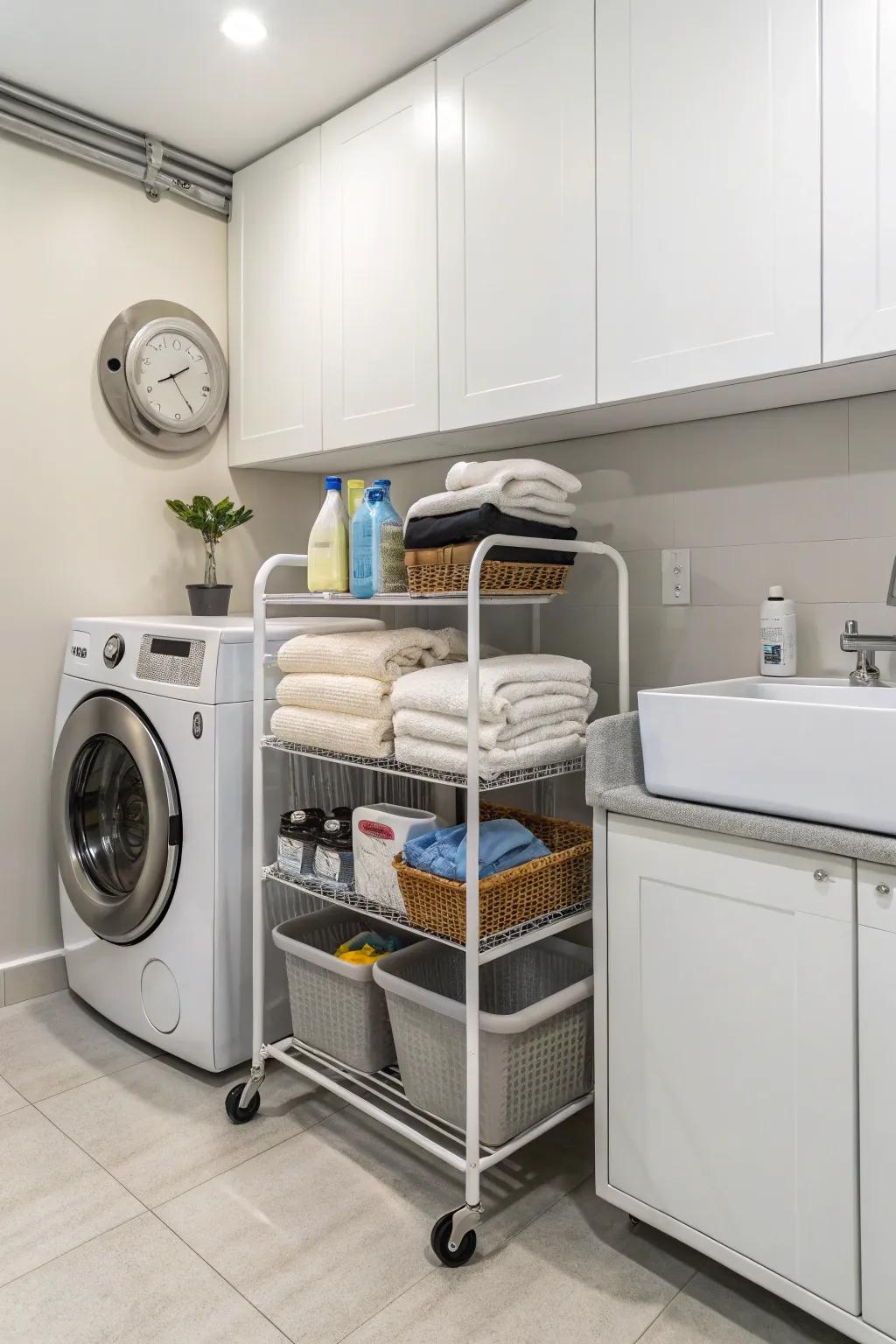 With a slim rolling cart, you can make the most of every inch.