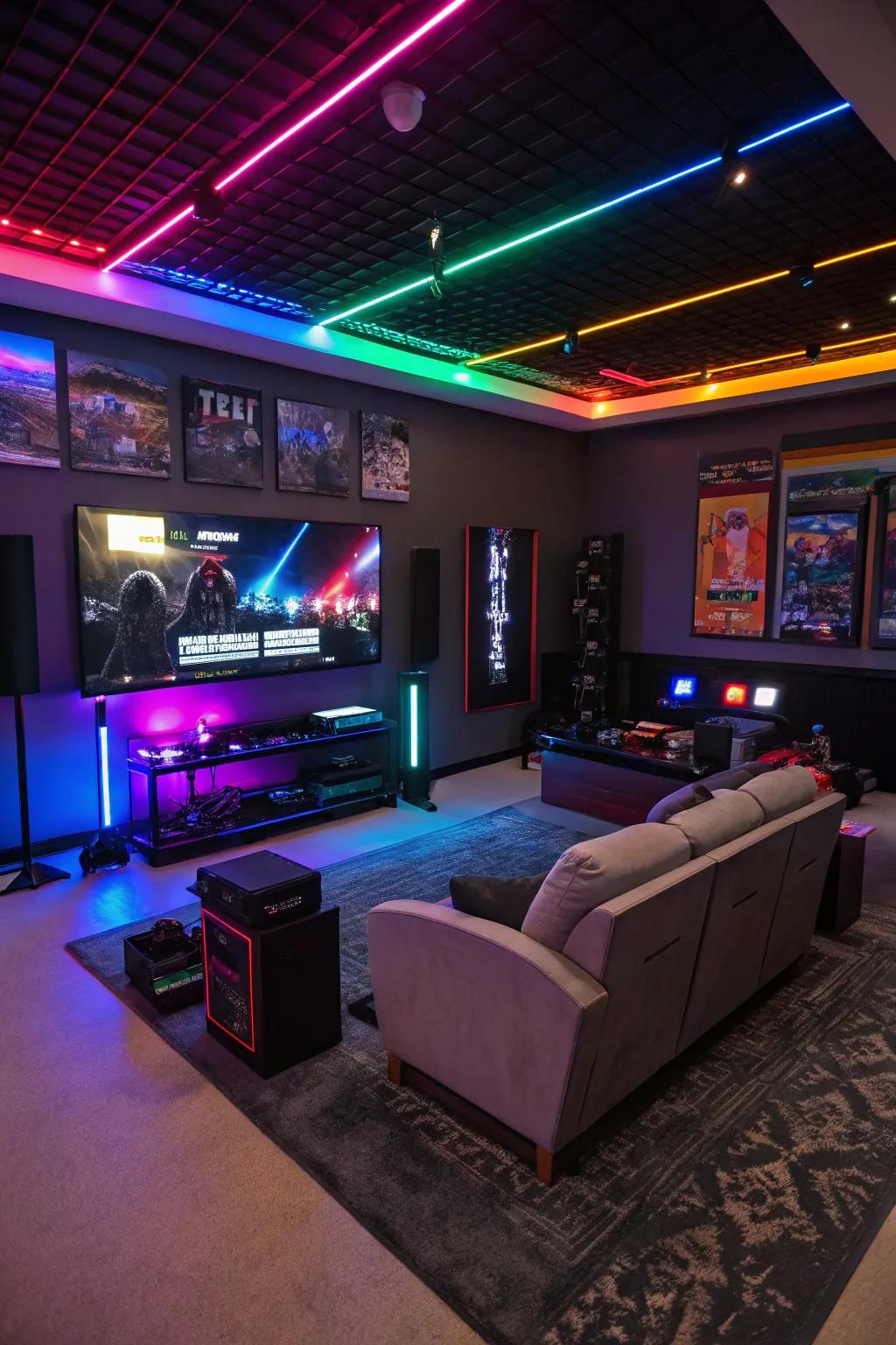 Engage in games with audio-responsive lighting.
