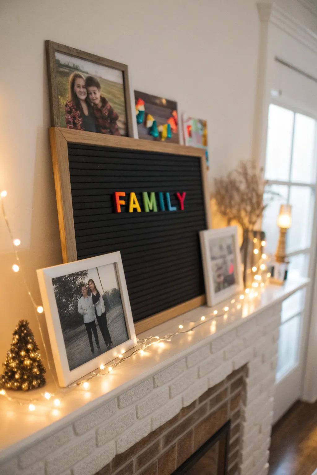 Sharing life's special announcements with a personalized letter board display.