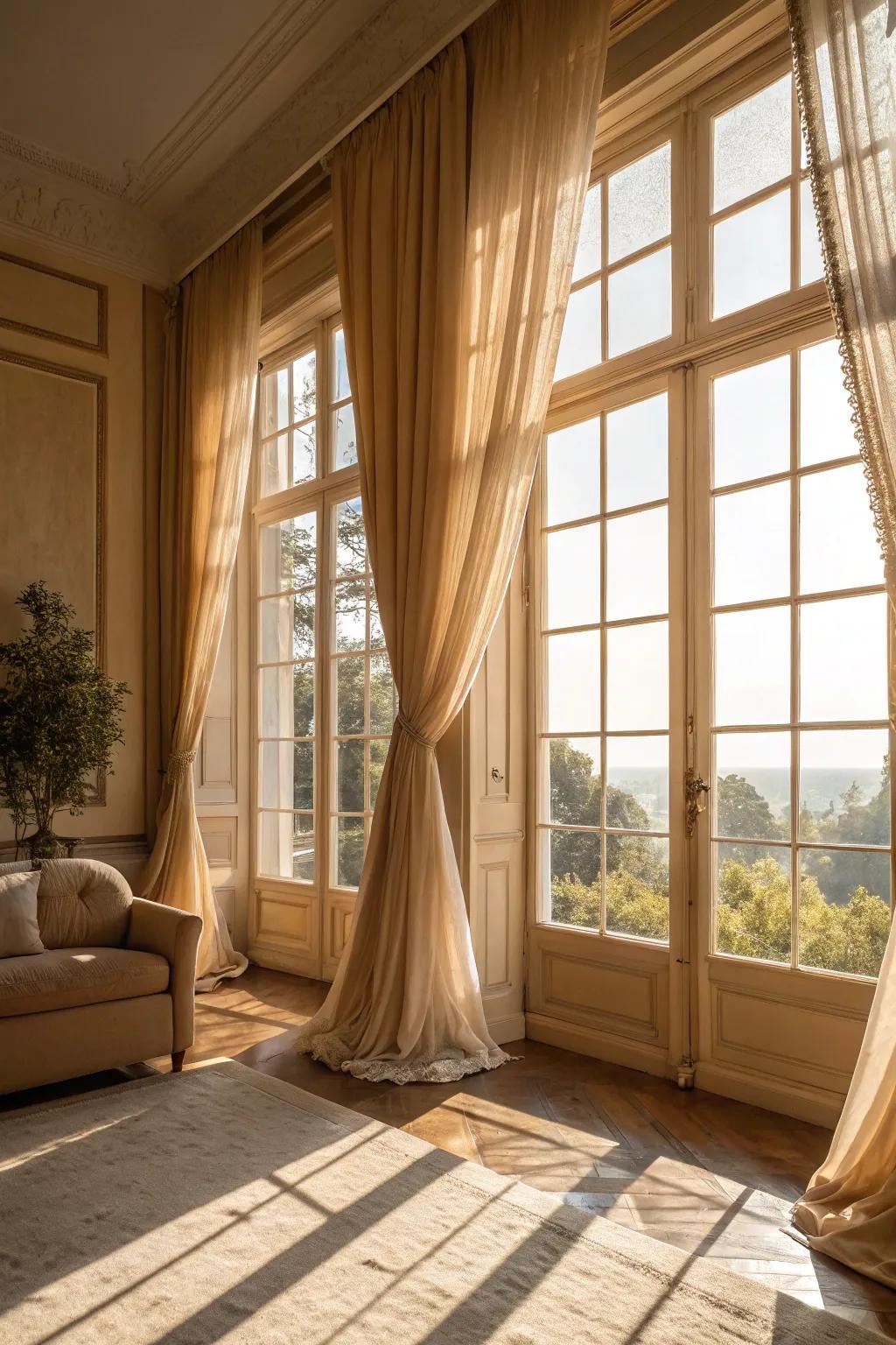 Sunlight beautifully emphasizes the warmth of gentle tan shades.