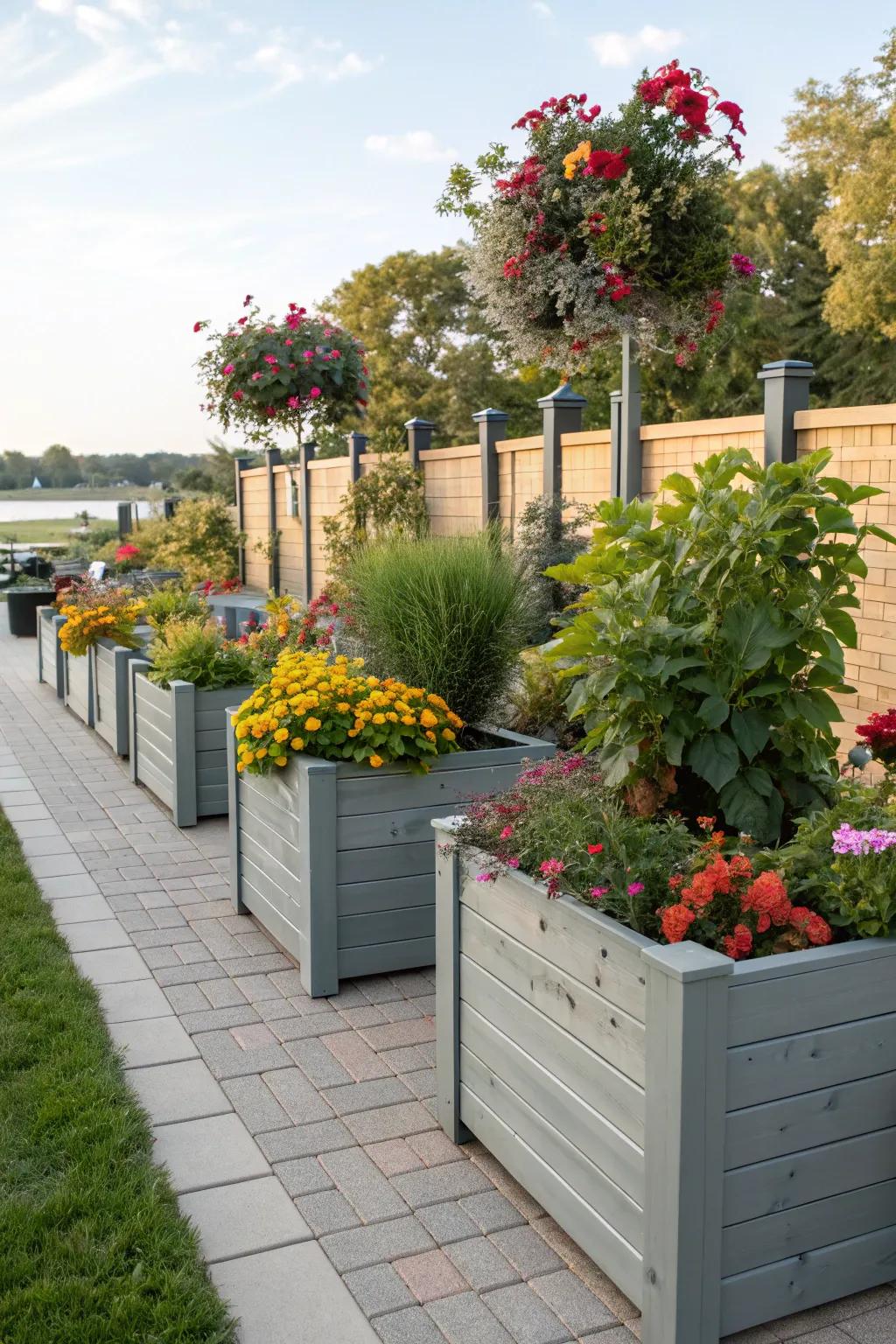 With tall planter boxes, you can have beauty and seclusion.
