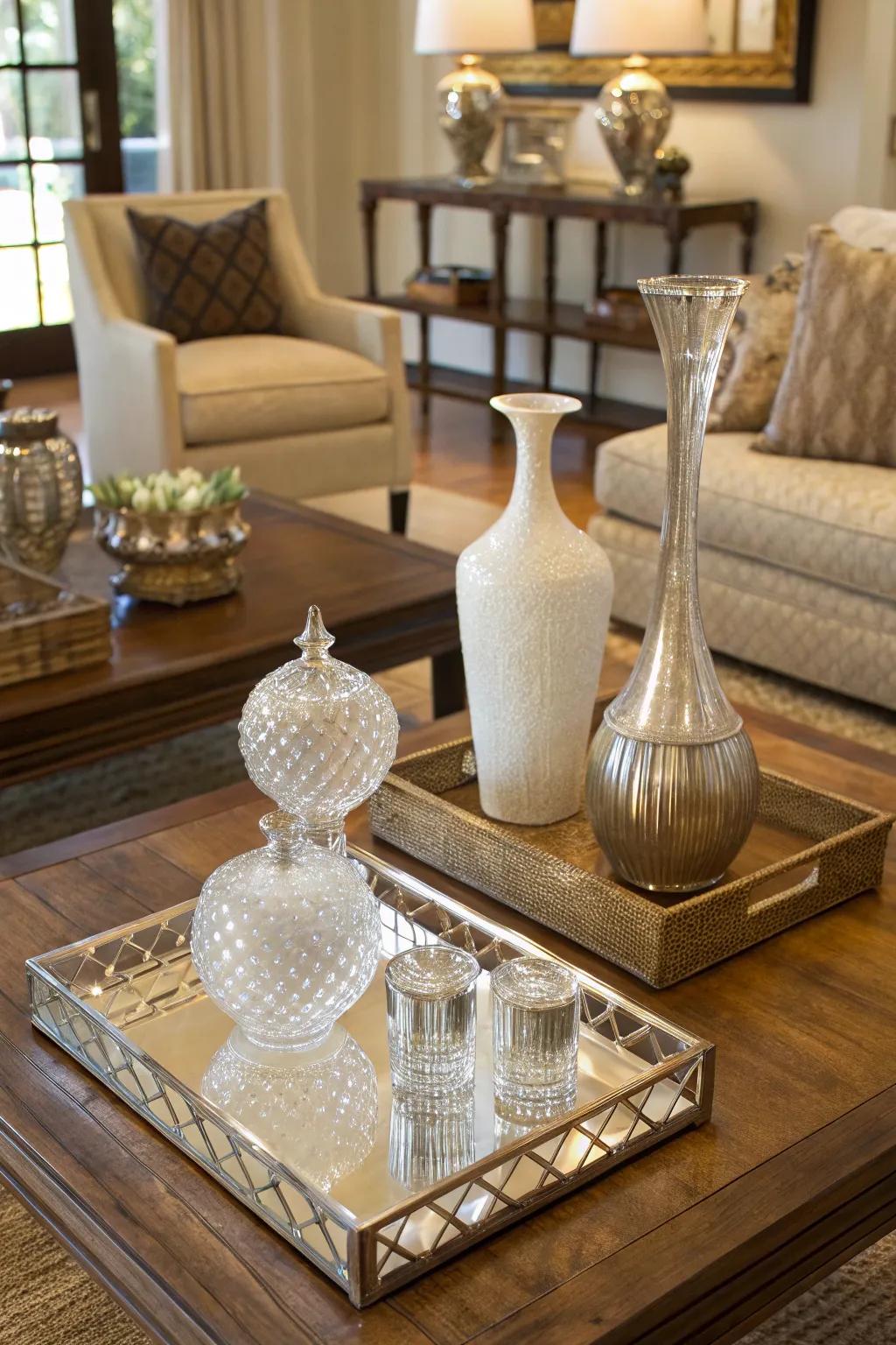 Crystal touches add a hint of modern elegance.