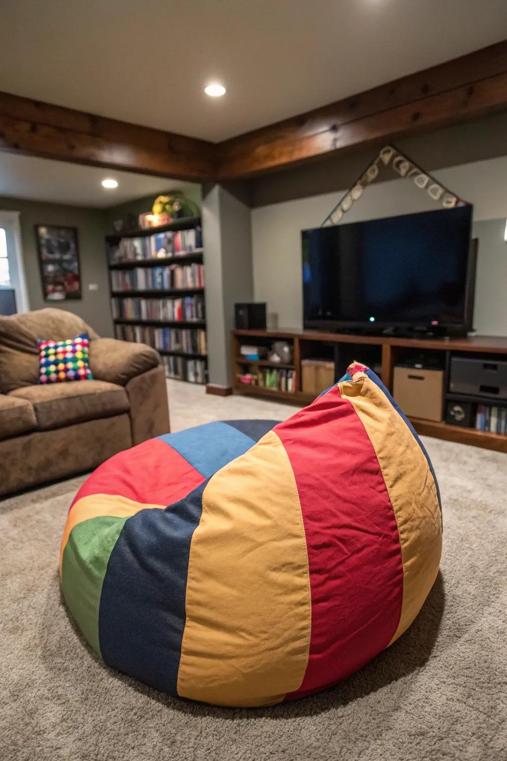 Relax in style with an oversized beanbag.