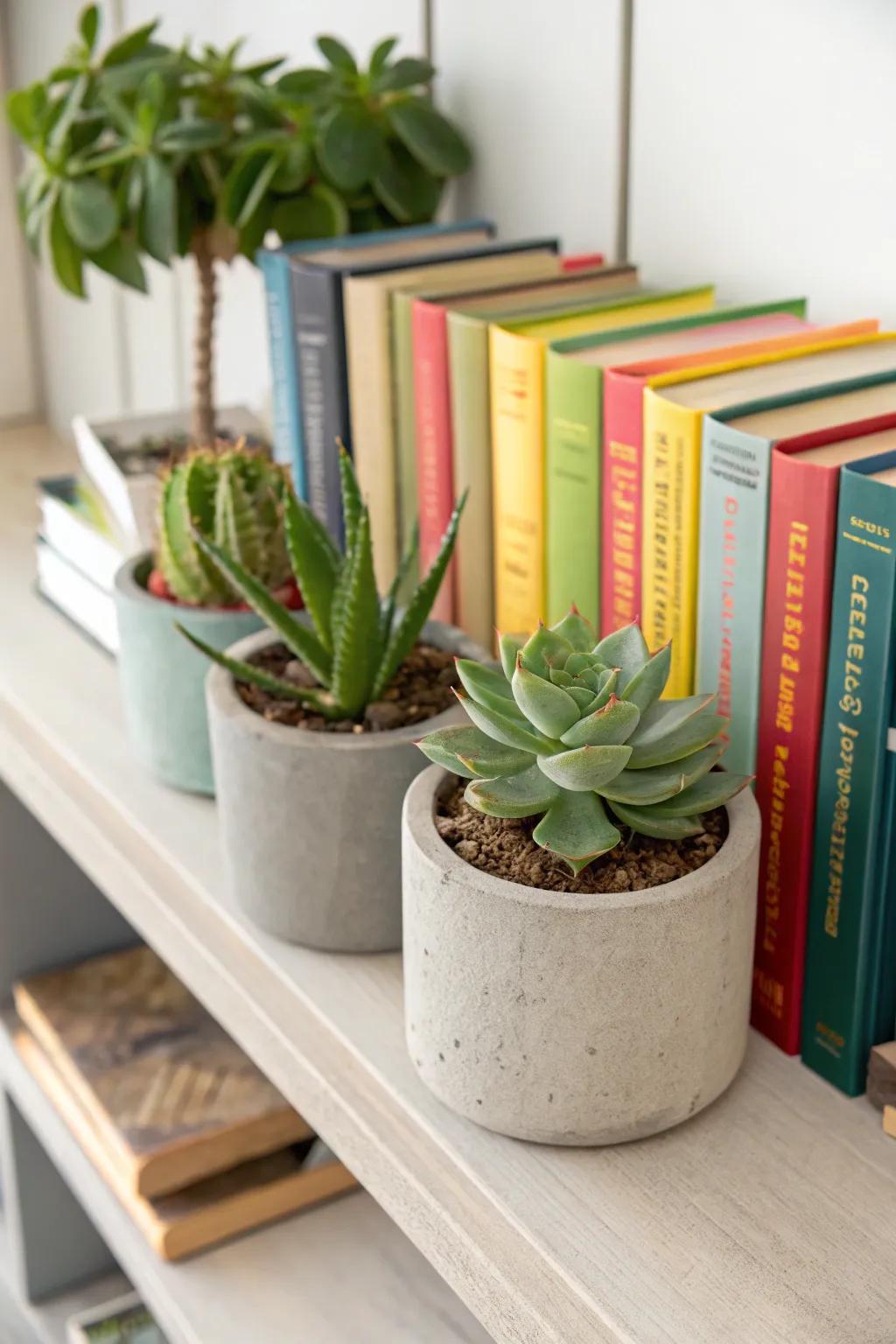 Desert gems create fashionable and useful dividers.