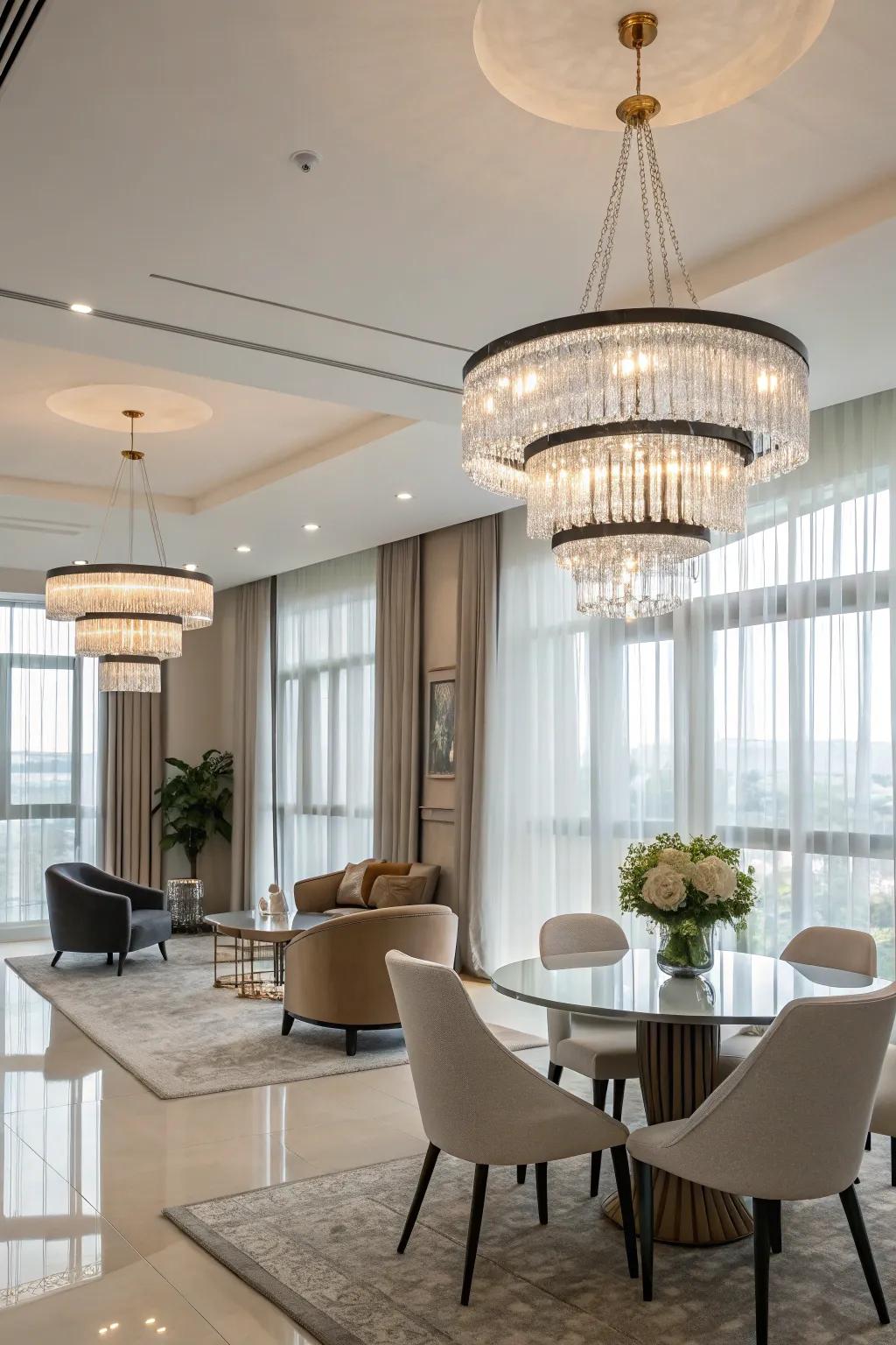 Up-to-date lighting can change the mood of your area.