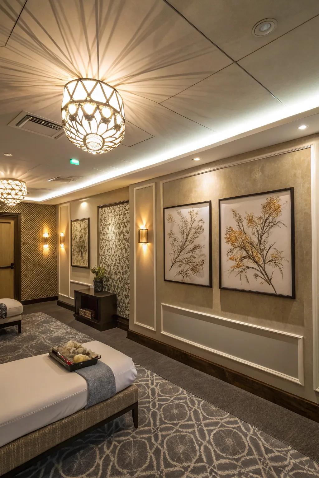 Charming decorative elements in a modern flex room.