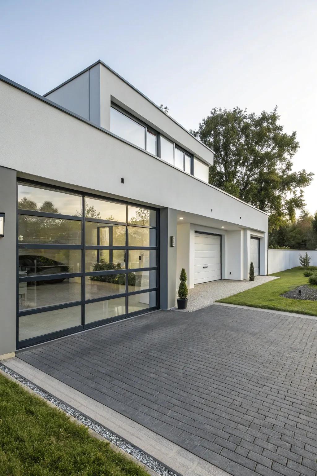 Adopt contemporary design elements for a modern garage.